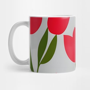 Red tulips on a gray base Mug